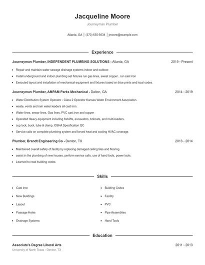 Resume example 1