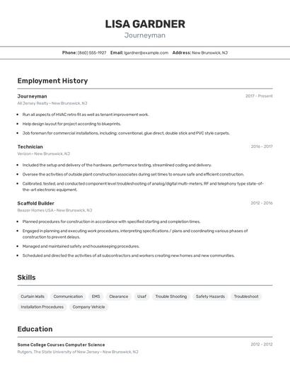 Resume example 2
