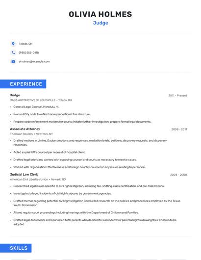 Judge Resume