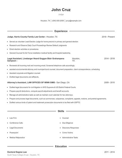 Resume example 1