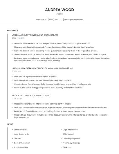 Judge Resume