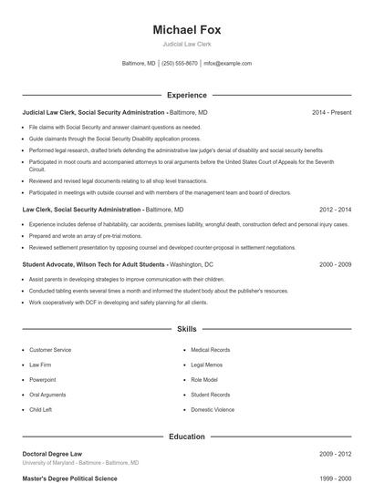 Resume example 1