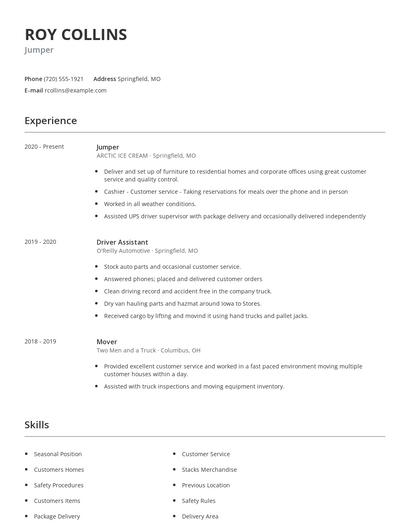 Jumper Resume