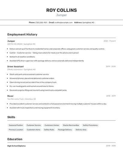 Jumper Resume