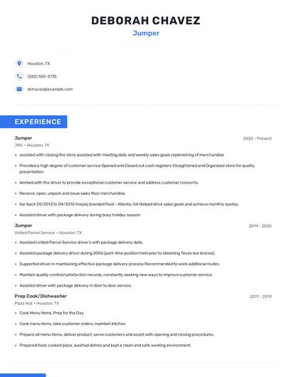 Jumper Resume