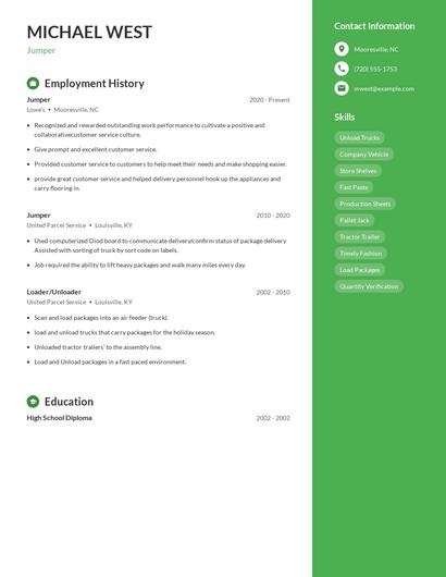 Jumper Resume