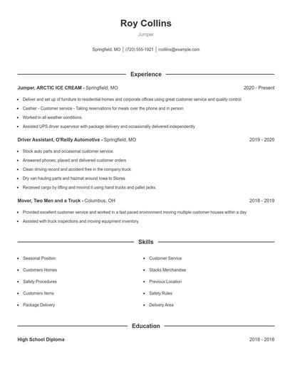 Jumper Resume
