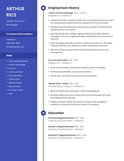Junior Account Manager Resume