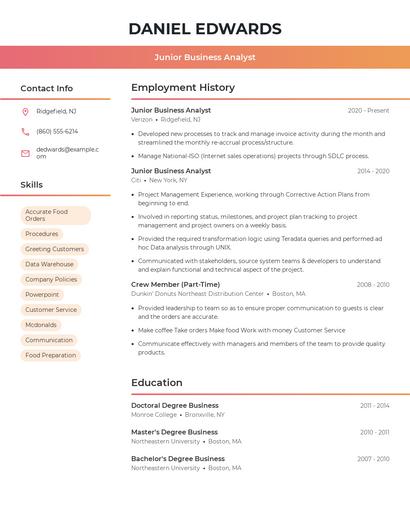 Resume example 3