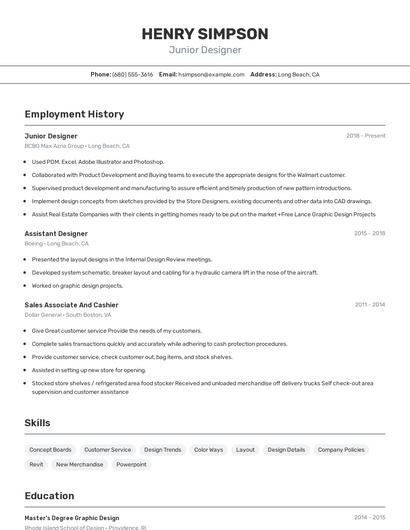 Resume example 2