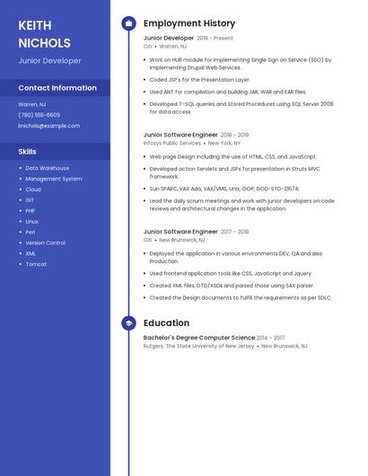 Junior Developer Resume