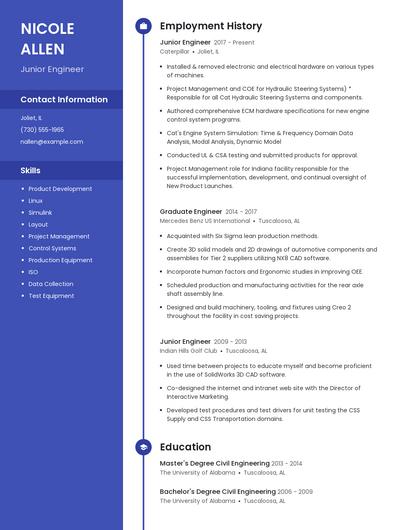 Junior Engineer Resume
