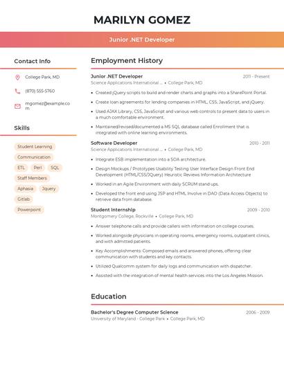 Resume example 3