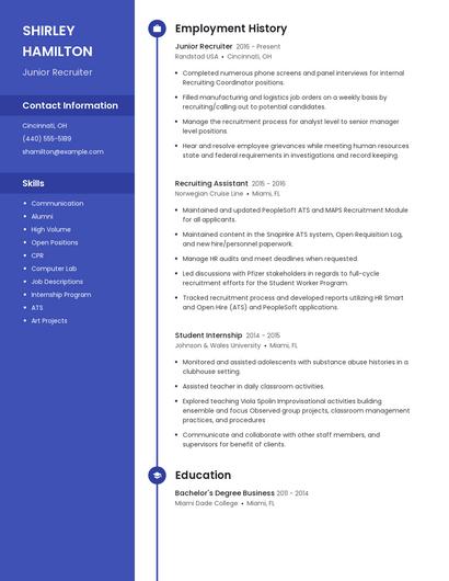 Junior Recruiter Resume