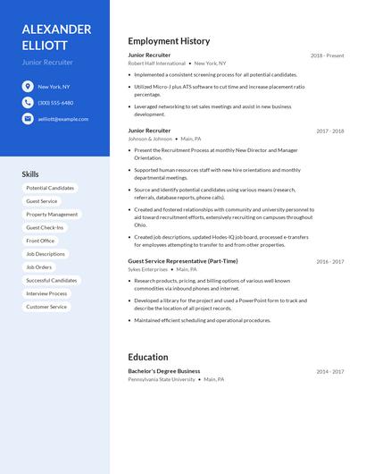 Junior Recruiter Resume