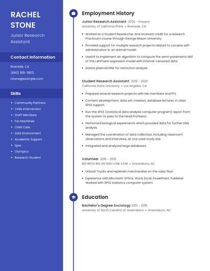 Junior Research Assistant Resume