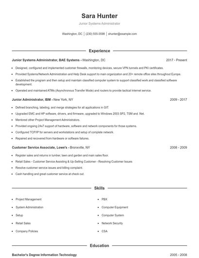 Resume example 1