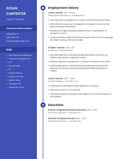 Junior Teacher Resume