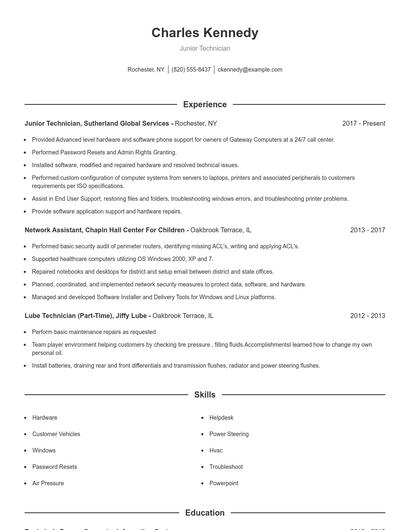 Resume example 1