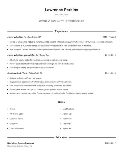 Resume example 1