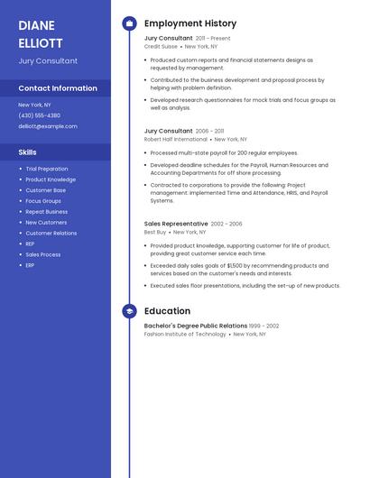 Jury Consultant Resume