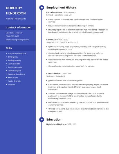 Kennel Assistant Resume