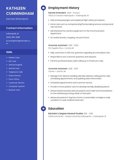 Kennel Attendant Resume