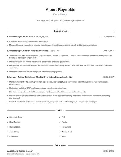 Resume example 1