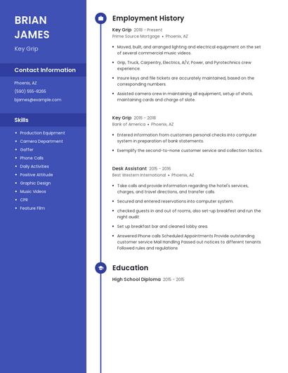 Key Grip Resume