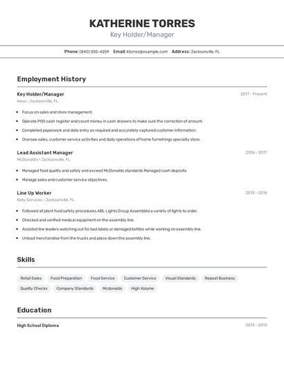 Resume example 2