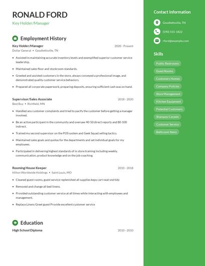 Resume example 5