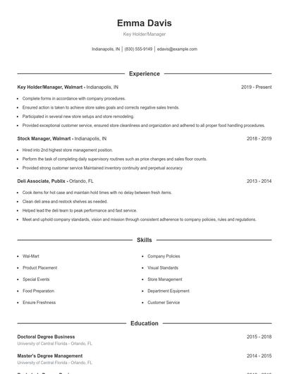 Resume example 1