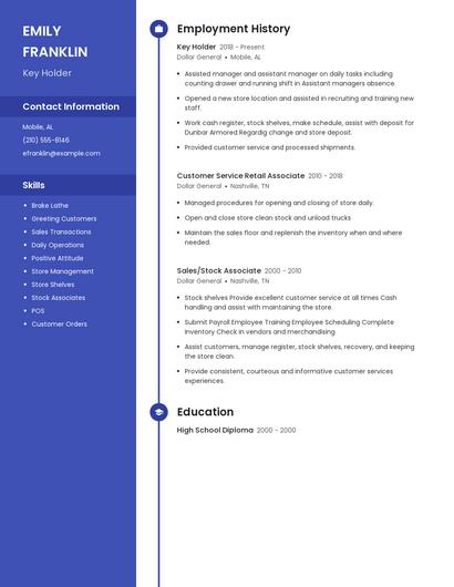 Key Holder Resume