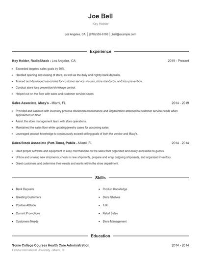 Resume example 1