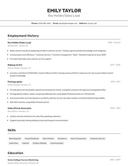 Resume example 2