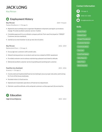 Key Person Resume