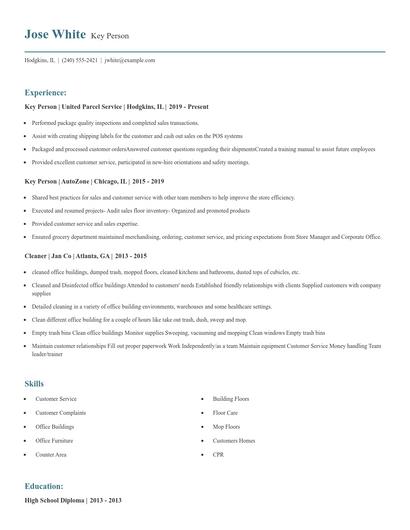 Key Person Resume