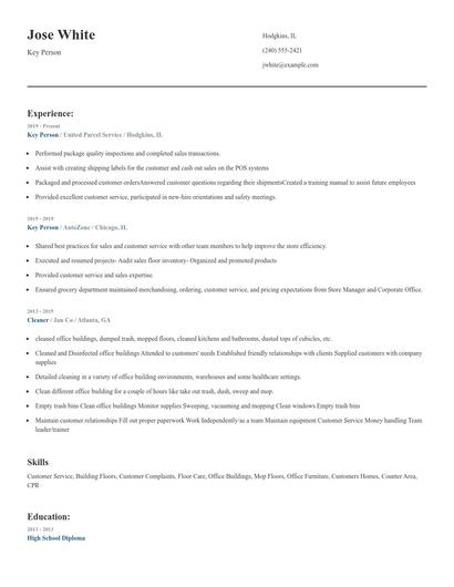 Key Person Resume