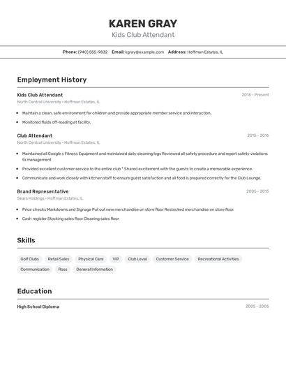 Resume example 2