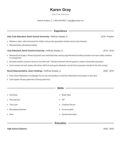 Resume example 1