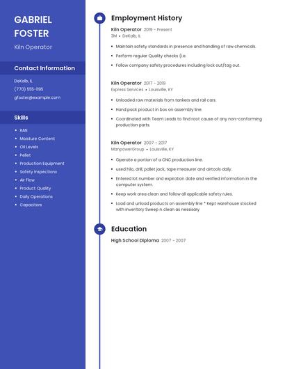 Kiln Operator Resume