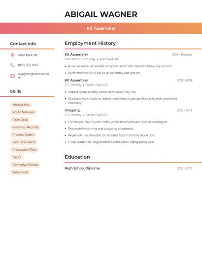 Kit Assembler Resume