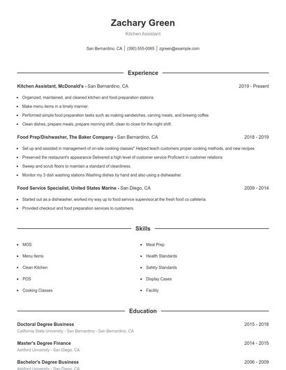 Resume example 1