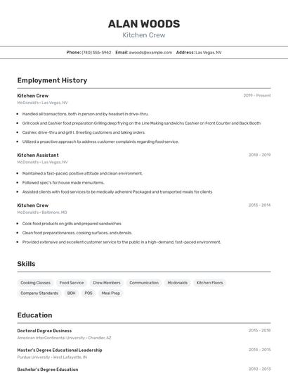 Resume example 2