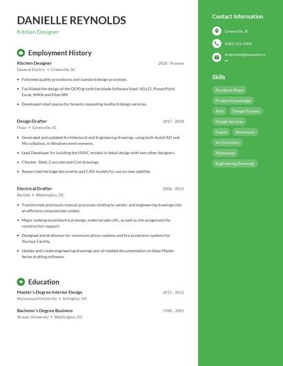 Kitchen Designer Resume
