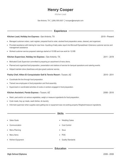 Resume example 1