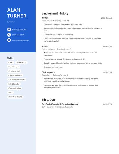 Knitter Resume