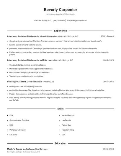 Resume example 1