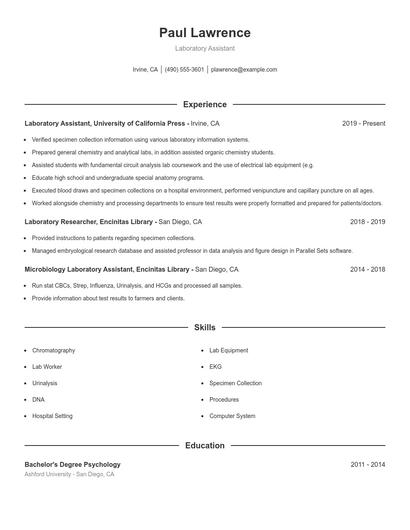 Resume example 1