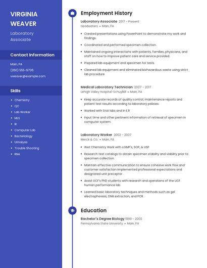 Laboratory Associate Resume